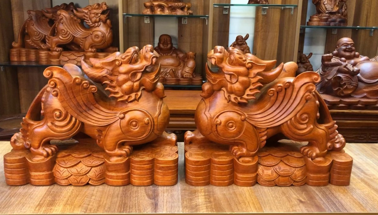 Cặp tỳ hưu gỗ hương 50cm